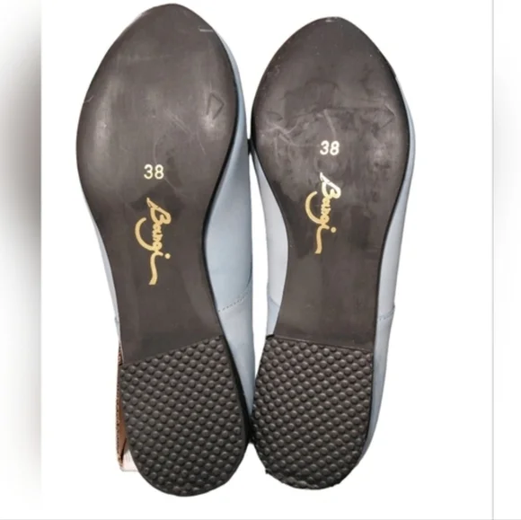 Banji Blue Black Toe Leather Lace Up Oxfords Size 38 US 7.5 Artsy Avant Garde - Picture 7 of 8